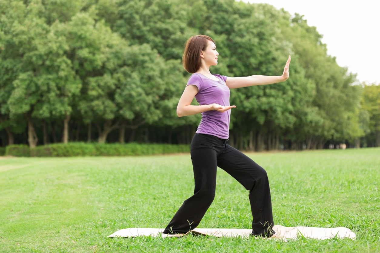 Japanese woman doing tai chi