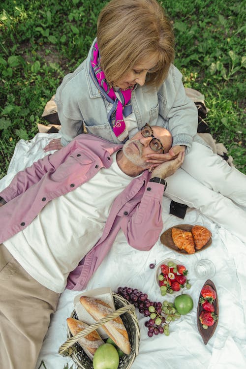 Elderly couple relaxing