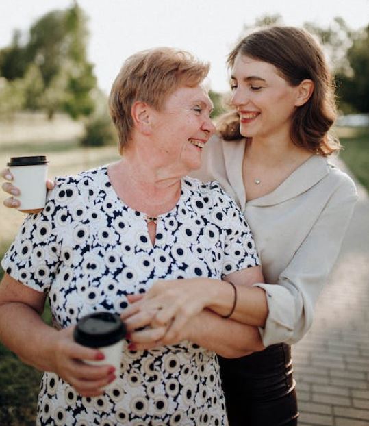 Elderly visiting loved ones