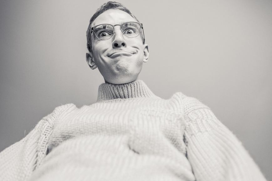 A man making a silly face