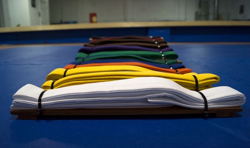 Martial arts belts in different colors