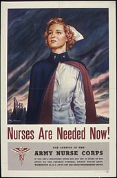 The advertisement asking women to become nurses and play their role in World War II.