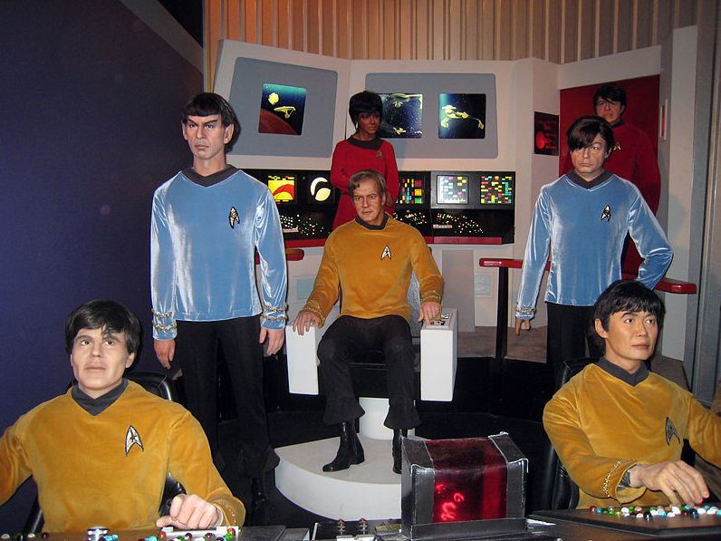 Wax statues of the Star Trek crew