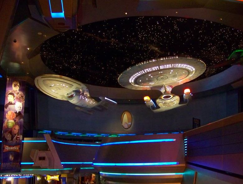 Models of the Voyager and Enterprise 'D' version at Star Trek